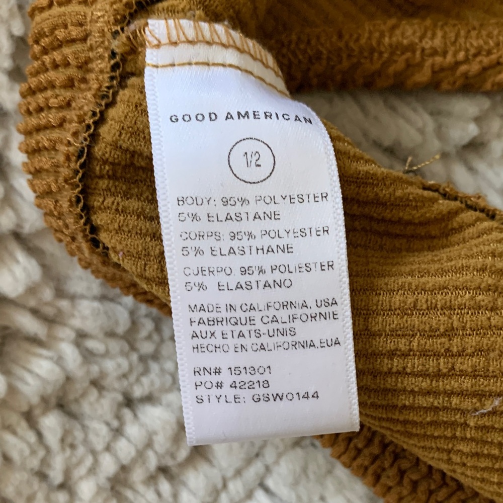 Good American Caramel Knit Bikini Top EUC - Picture 2 of 3